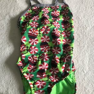 Dolfin Ugli suit size 32 Christmas print